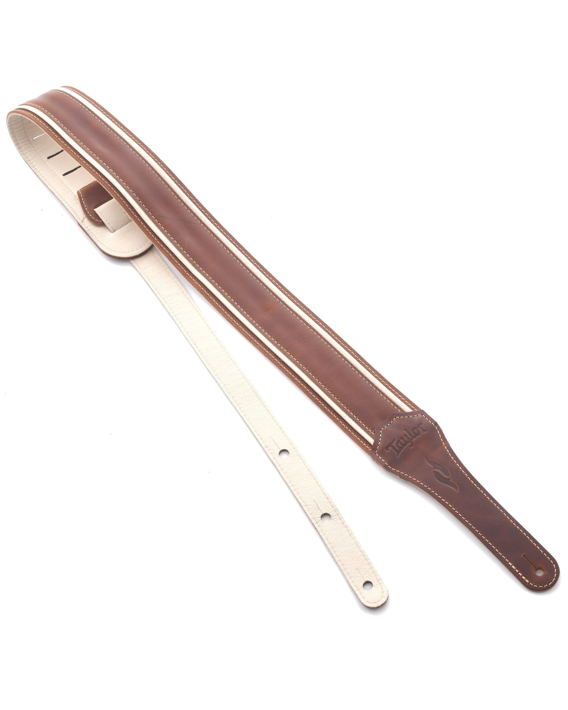 Image 1 of Taylor Element 2.5" Leather Guitar Strap, Brown/Cream - SKU# 8250-03 : Product Type Accessories & Parts : Elderly Instruments