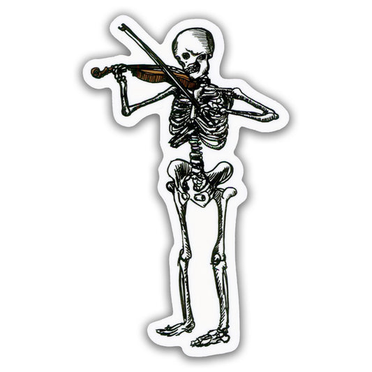 Skeleton Playing Fiddle Sticker