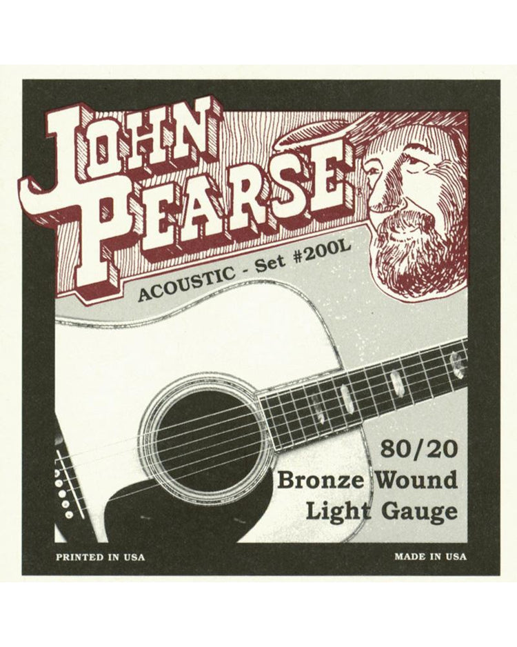 Front of John Pearse 200L 80/20 Bronze Light Acoustic Guitar Strings