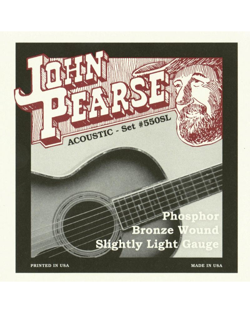 Front of John Pearse 550SL Phosphor Bronze Slightly Light Acoustic Guitar Strings