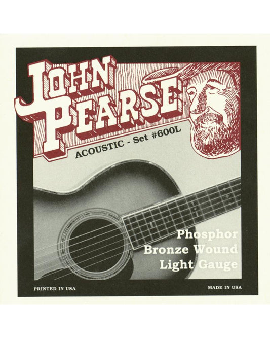Front of John Pearse 600L Phosphor Bronze Light Acoustic Guitar Strings
