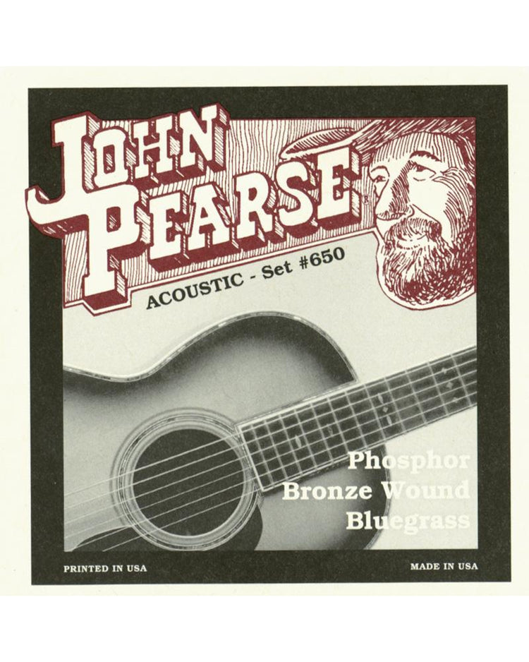 Front of John Pearse 650 Phosphor Bronze Bluegrass Acoustic Guitar Strings