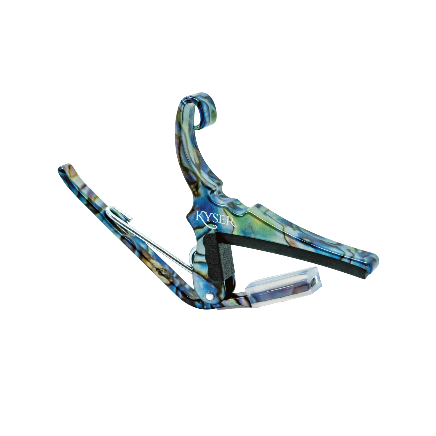 Front of Kyser Quick Change Guitar Capo, Abalone