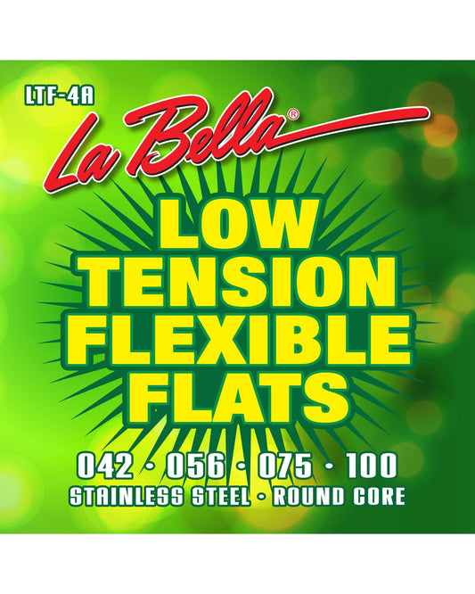 Image 1 of La Bella LTF-4A Low Tension Flexible Flats Stainless Steel Flat Wound 4-String Bass Strings - SKU# LTF4A : Product Type Strings : Elderly Instruments
