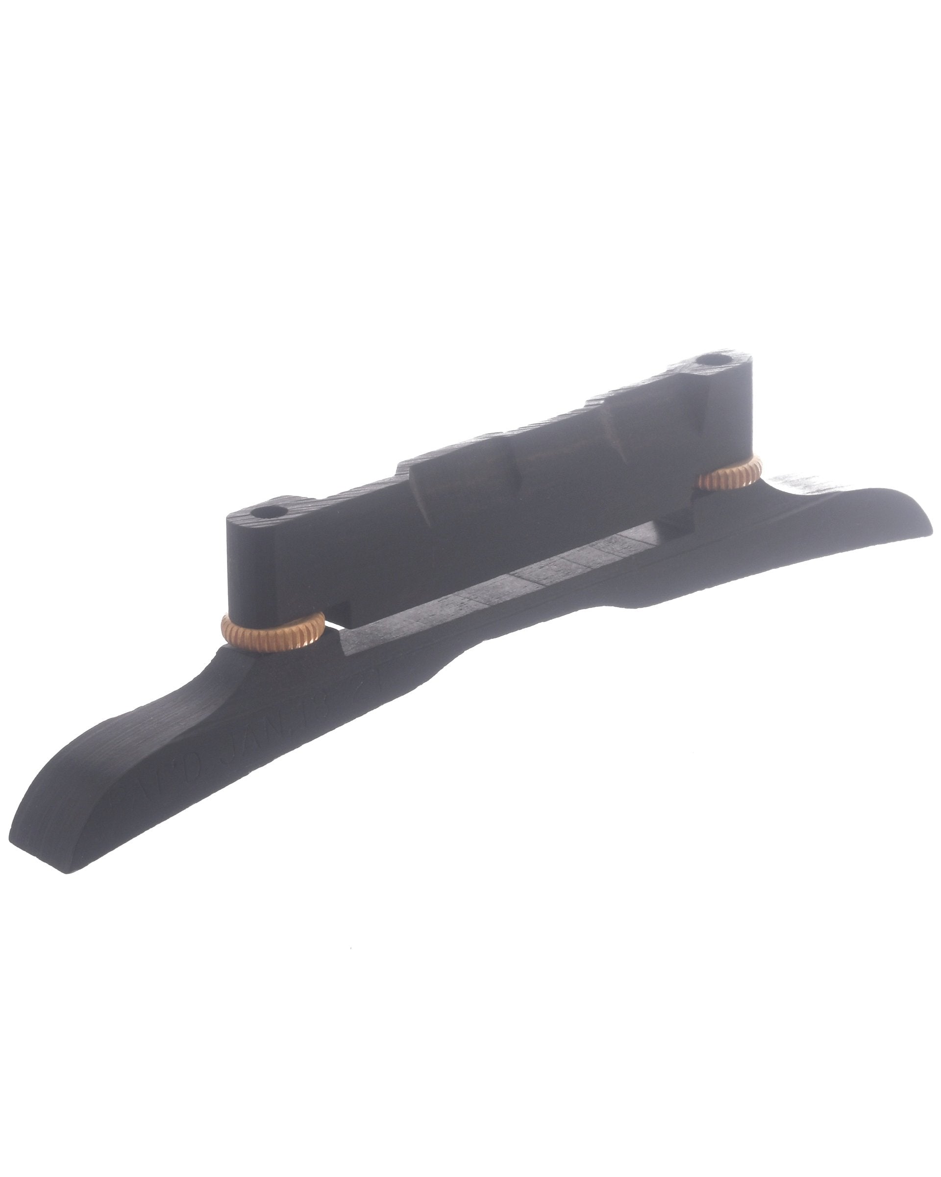 VINTAGE LOWARCH RANDY WOOD ADJUSTABLE MANDOLIN BRIDGE, GOLD WHEELS Elderly Instruments