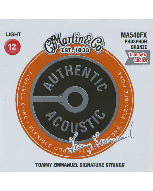Front of Martin MA540FX Authentic Acoustic Flexible Core Light Tommy Emmanuel 6-string Guitar Set