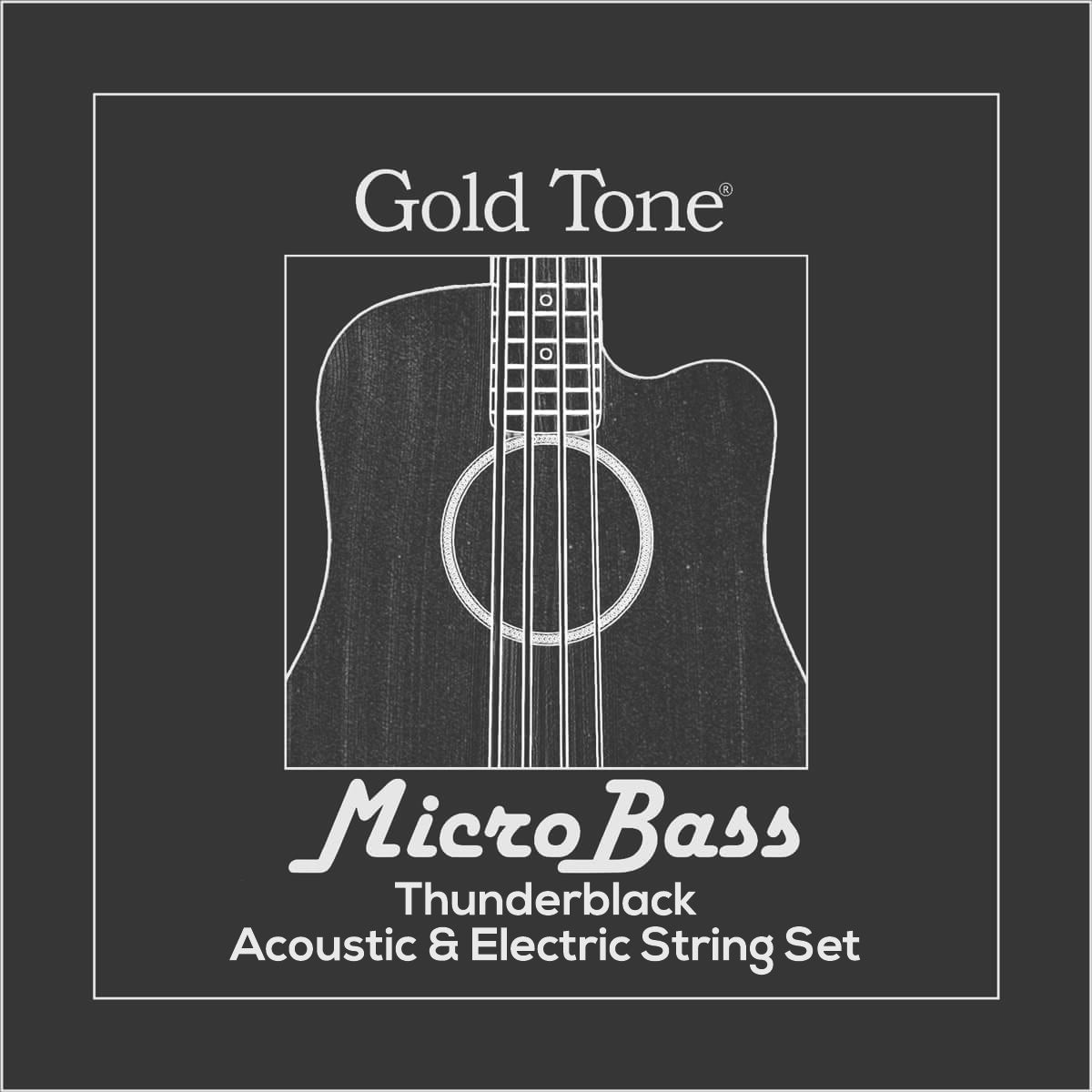 Gold Tone MicroBass MBS-BL Thunder Black String Set, by Aquila