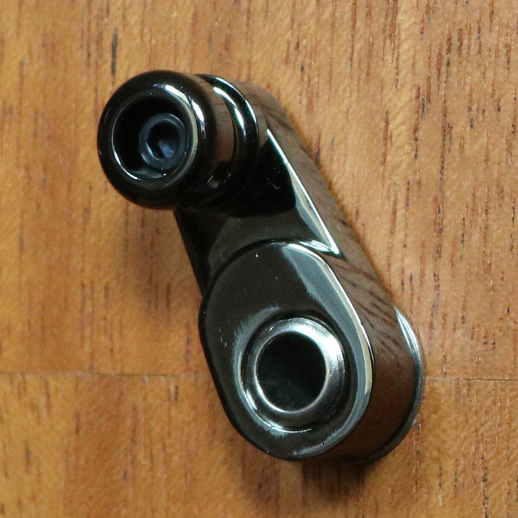 Front and Left Side of MusicNomad Acousti-Lok Strap Lock Adapter for Standard Output Jacks