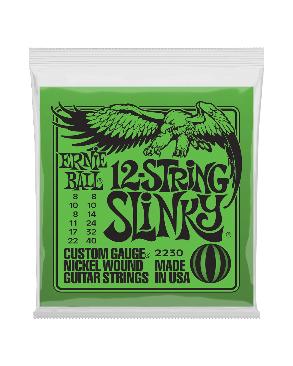 Image 1 of Ernie Ball 2230 Nickel Wound Slinky 12-String Gauges 008/008-022W/040W Electric Guitar Strings - SKU# EB30 : Product Type Strings : Elderly Instruments