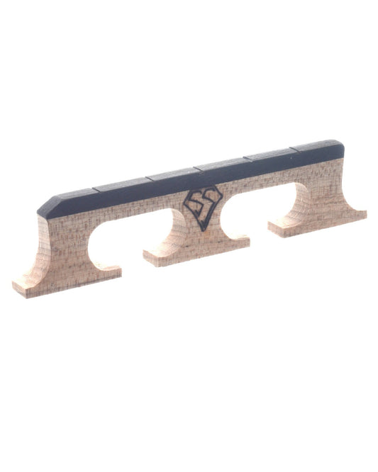 Front and Side of Snuffy Smith New Generation Banjo Bridge, 5/8" High with Standard Spacing