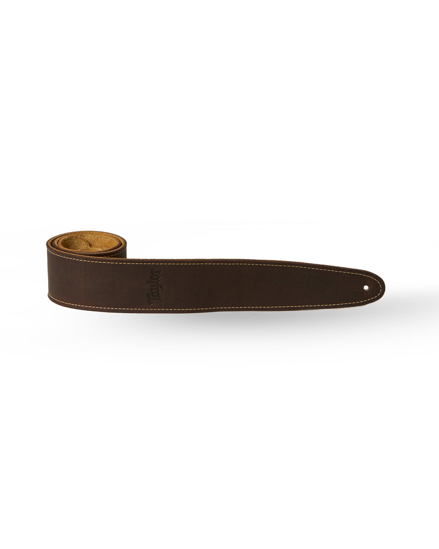 Front of Taylor 2.5" Leather Guitar Strap, Suede Back, Chocolate