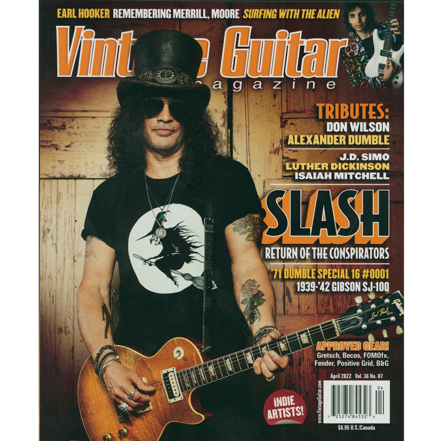 Image 1 of Vintage Guitar Magazine - April 2022- SKU# VG-202204 : Product Type Media : Elderly Instruments