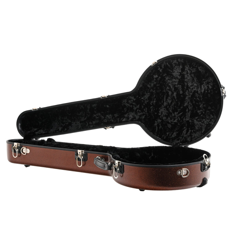 Image 2 of Calton Deluxe Banjo Case, Gibson 5-String Resonator Banjo - Bronze Glitter with Black Lining - SKU# CBC1-BRZ/BK : Product Type Accessories & Parts : Elderly Instruments