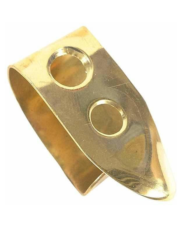 Front of Acri All Brass Heavy Gauge Adjustable Thumbpick