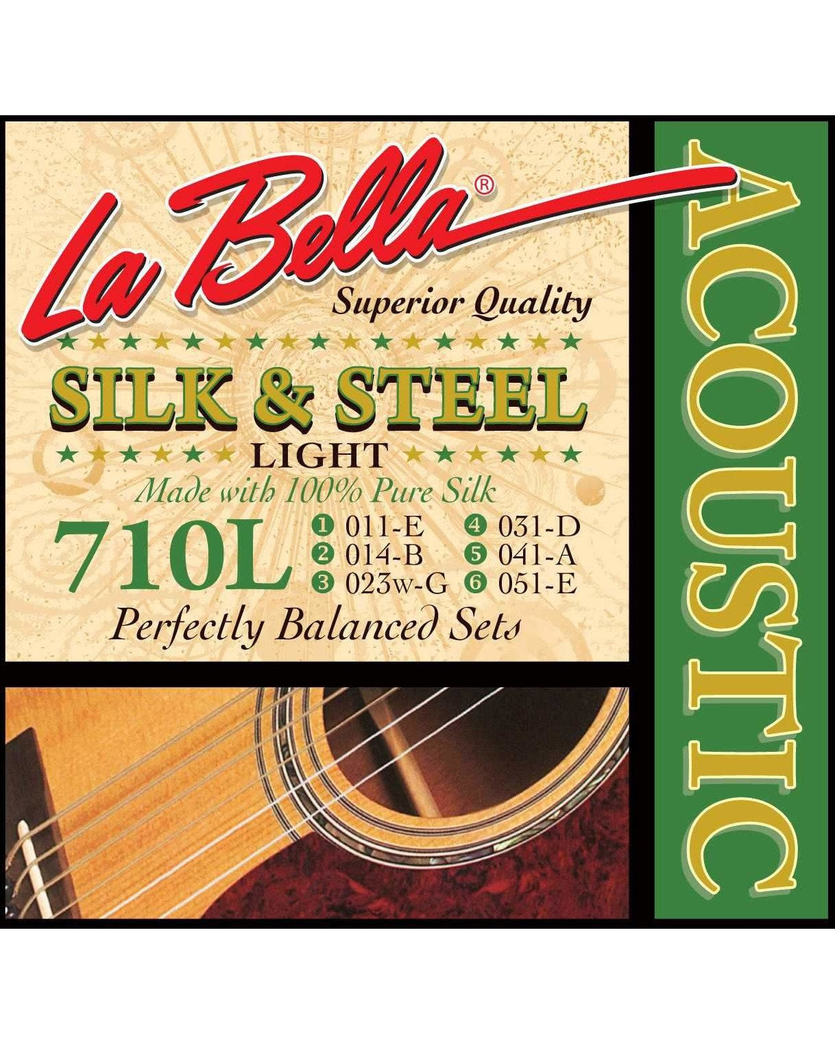 Image 1 of La Bella 710L Silk & Steel Light Gauge Acoustic Guitar Strings - SKU# 710L : Product Type Strings : Elderly Instruments