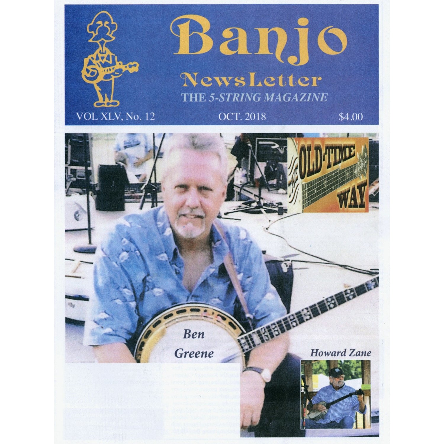 Image 1 of Banjo Newsletter - October 2018 Vol. XLV, No. 12 - SKU# BN-201810 : Product Type Media : Elderly Instruments