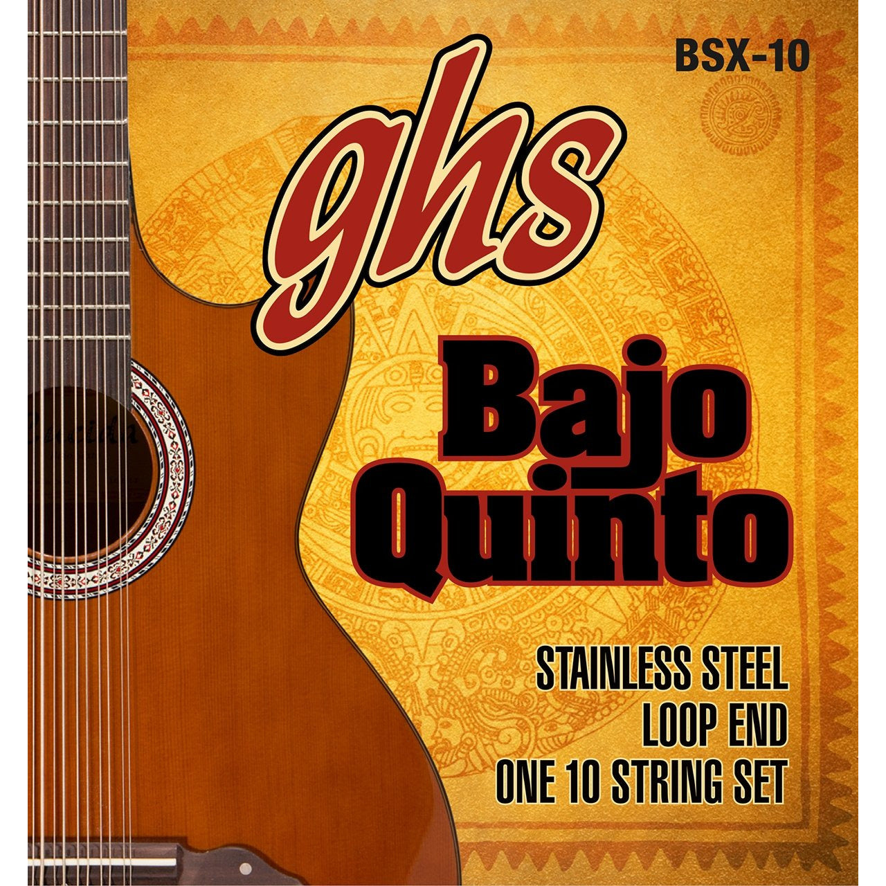 Front of GHS BSX-10 Stainless Steel 10-String Bajo Quinto Strings