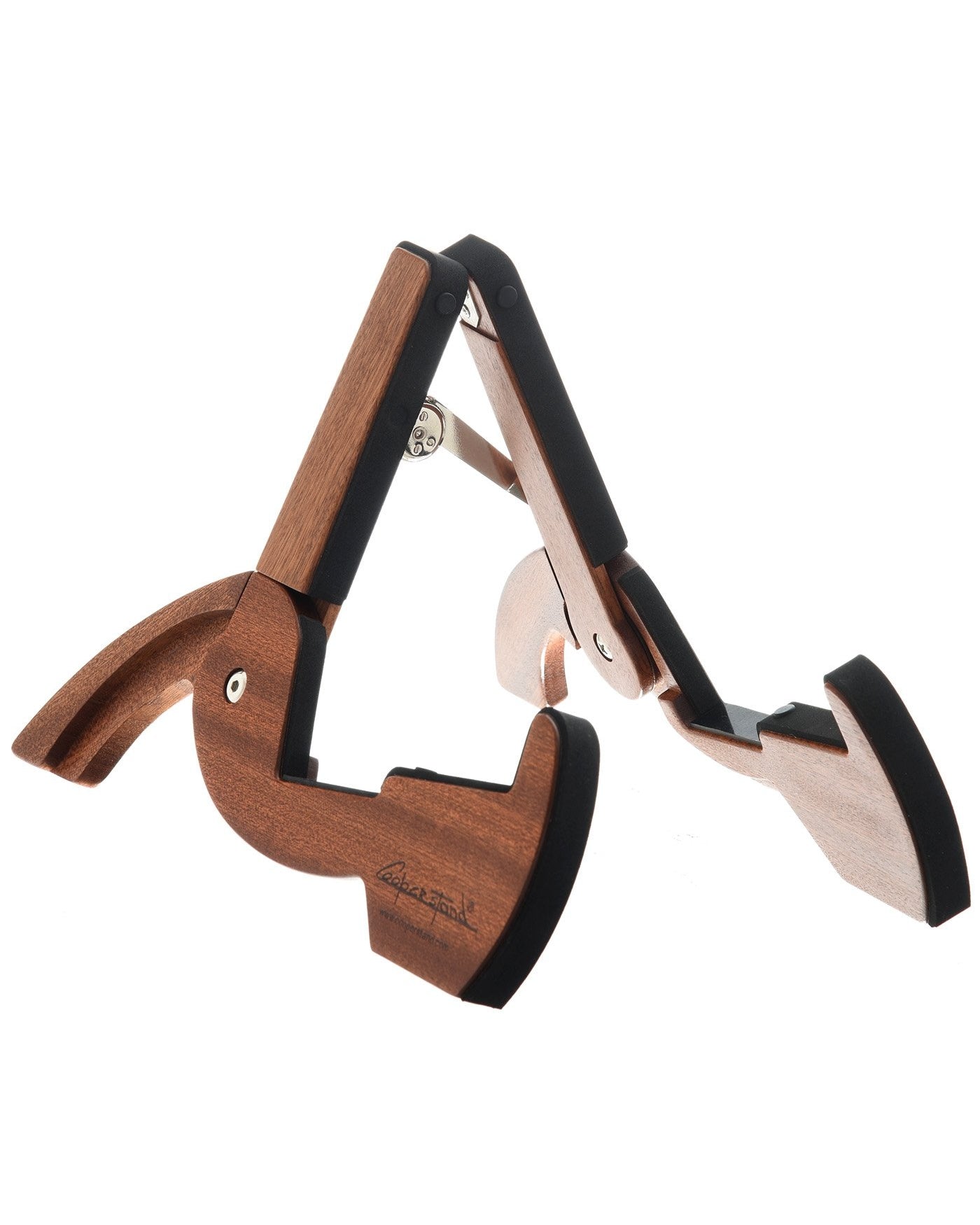 Front and Side of Cooperstand Pro-G Professional Folding Portable Wooden Instrument Stand