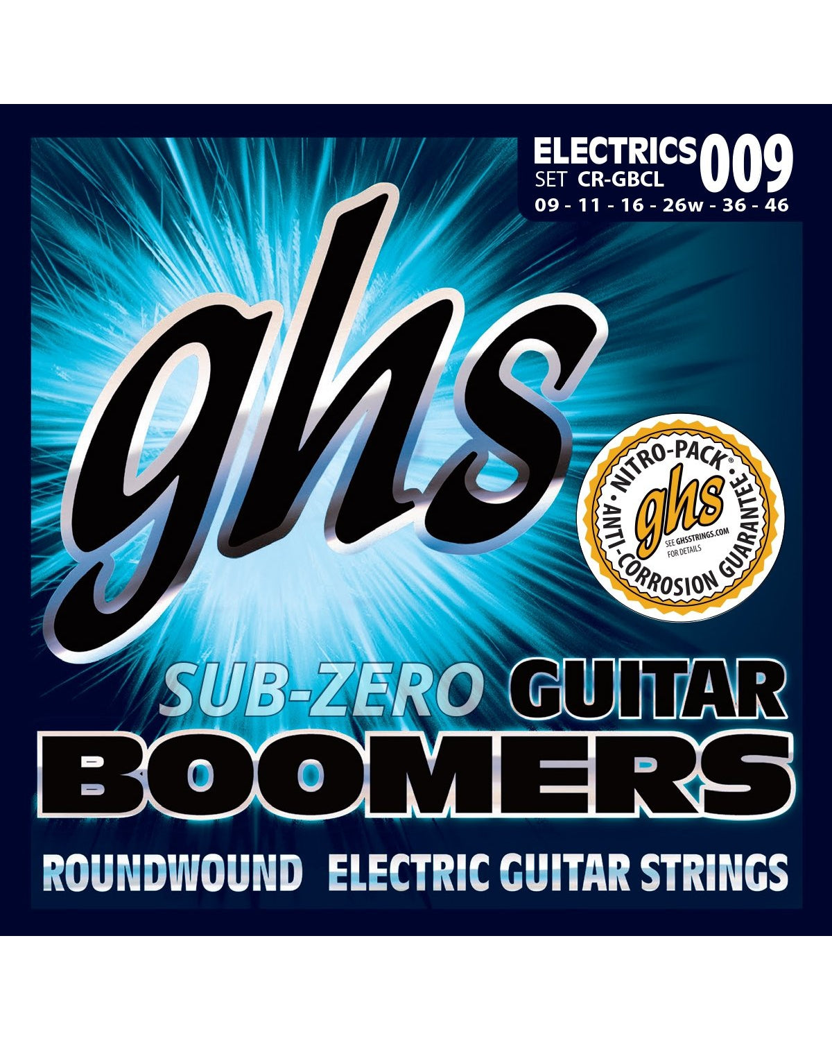 Image 1 of GHS CR-GBCL Sub-Zero Boomers Nickel-Plated Steel Custom Light Gauge Electric Guitar Strings - SKU# CRGBCL : Product Type Strings : Elderly Instruments