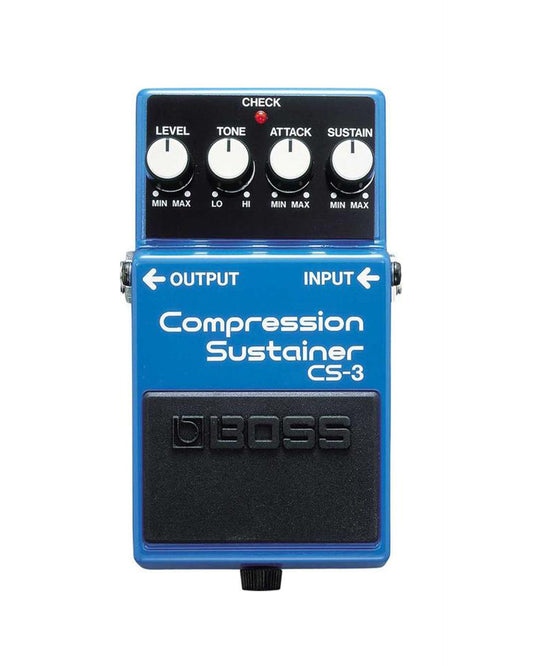 Front of Boss CS-3 Compression Sustainer Pedal