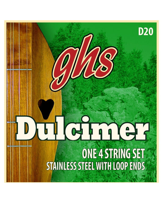 Front of GHS D20 4-String Loop End Stainless Steel Lap Dulcimer Strings