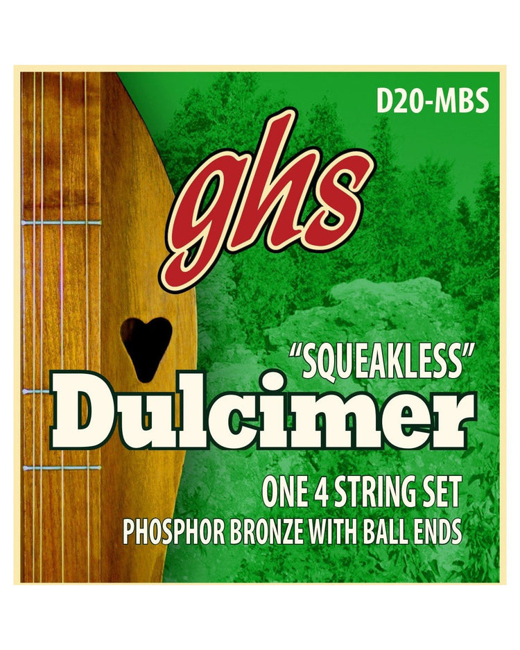 Front of GHS D20-MBS Ball-End Plain/Phosphor Bronze Squeakless Lap Dulcimer Strings