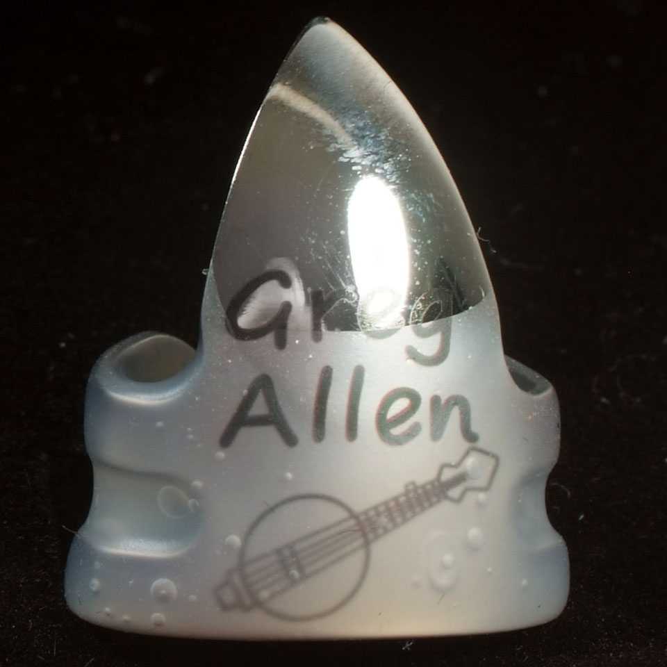 Front of Greg Allen Signature Model Fingerpicks with Rubber-Coated Band, One Pair