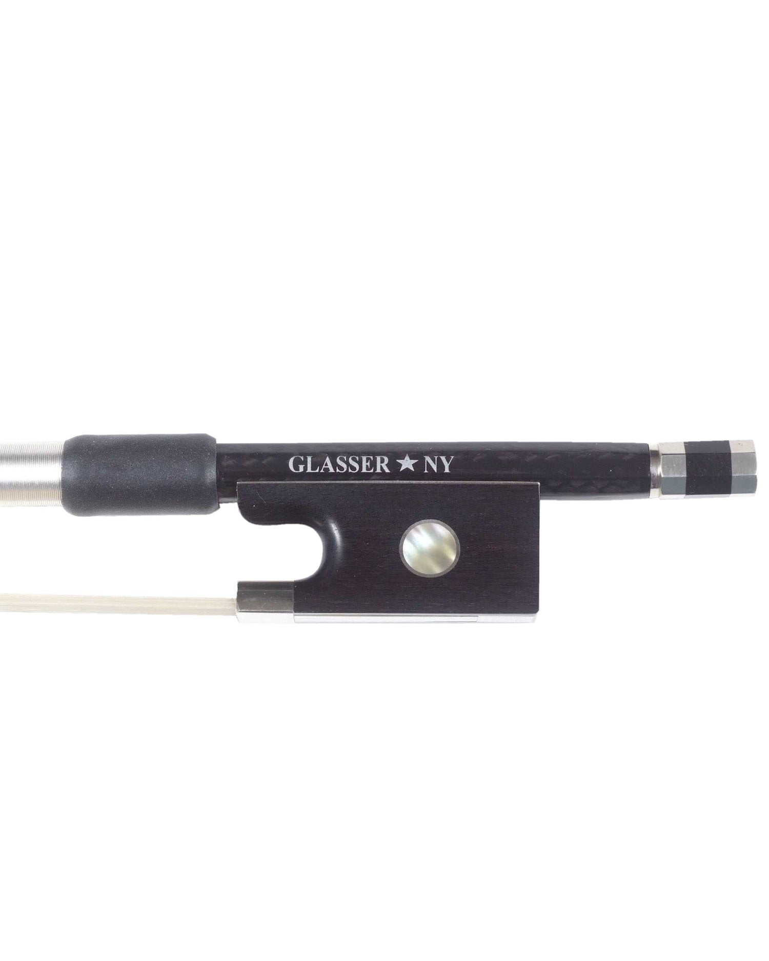 Bottom of Glasser BCF Series Braided Carbon Fiber Violin Bow, 4/4