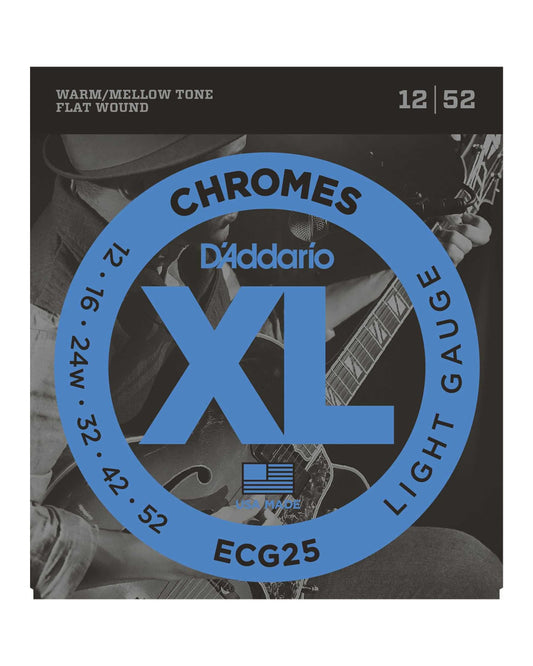 Image 1 of D'Addario ECG25 Flat Wound XL Chromes Light Gauge Electric Guitar Strings - SKU# CG25 : Product Type Strings : Elderly Instruments