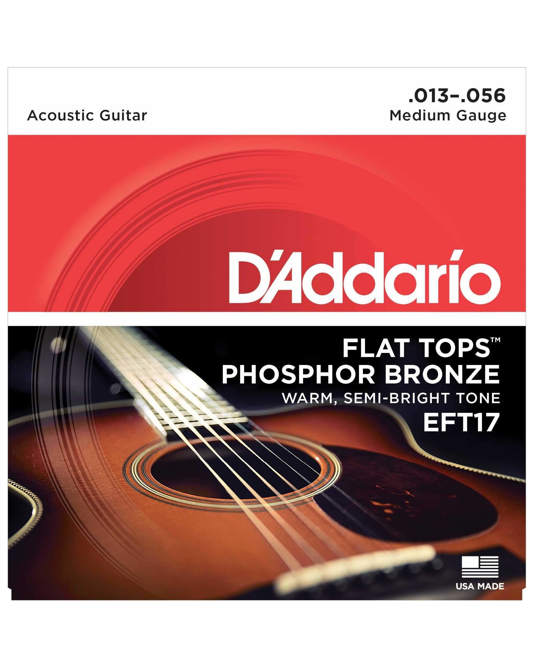 Image 1 of D'Addario EFT17 Flat Tops Phosphor Bronze Medium Gauge Guitar Strings - SKU# FT17 : Product Type Strings : Elderly Instruments