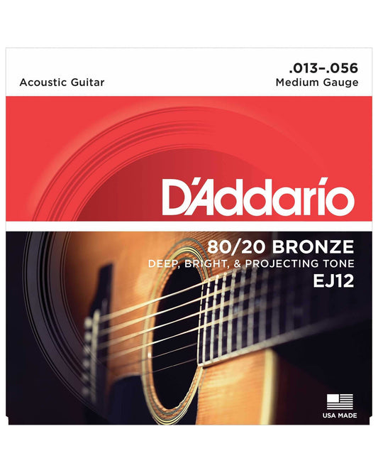 Image 1 of D'Addario EJ12 80/20 Bronze Medium Gauge Acoustic Guitar Strings - SKU# EJ12 : Product Type Strings : Elderly Instruments