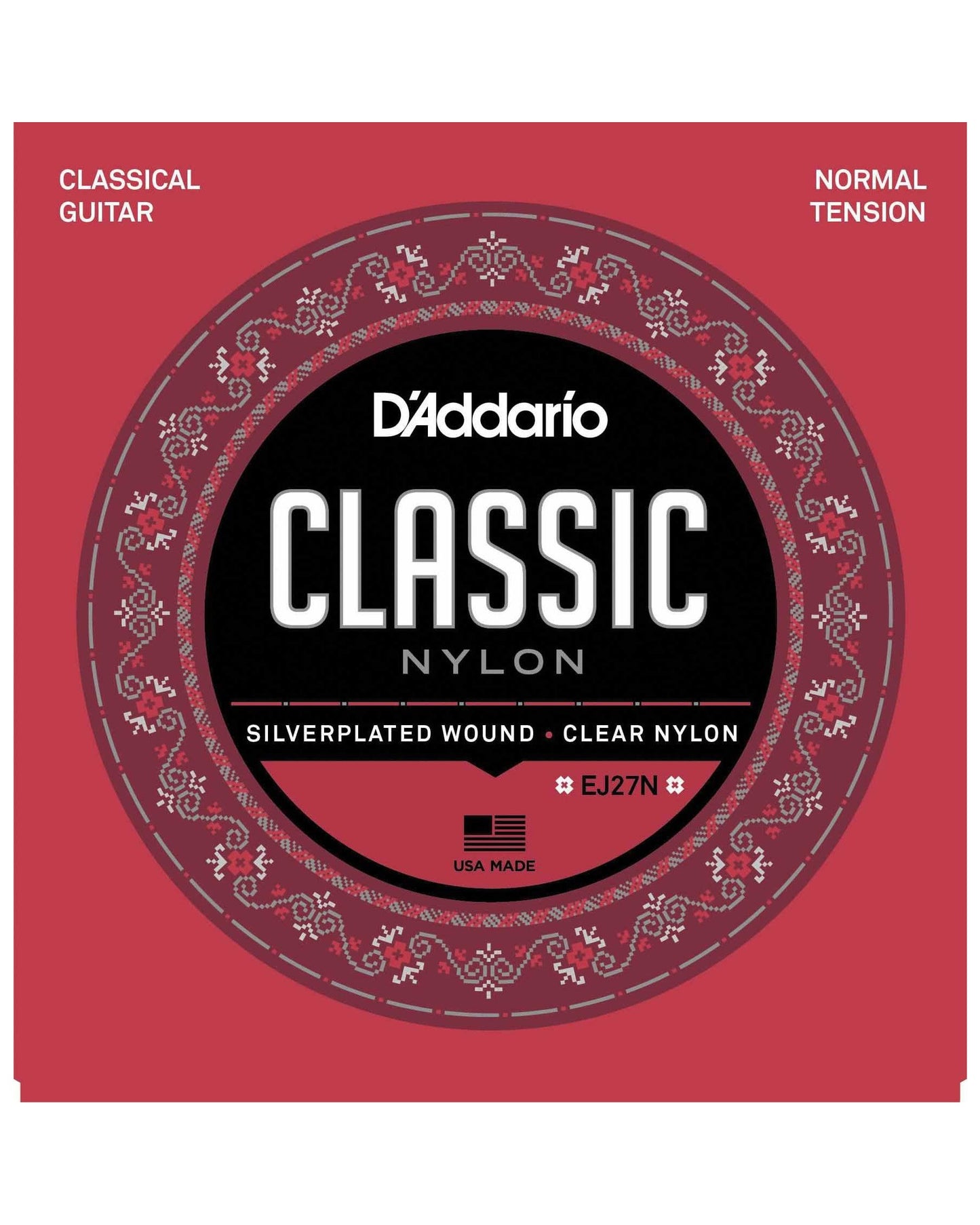 Image 1 of D'Addario EJ27N Silverplated Wound Clear Nylon Normal Tension Classical Guitar Strings - SKU# J27N : Product Type Strings : Elderly Instruments