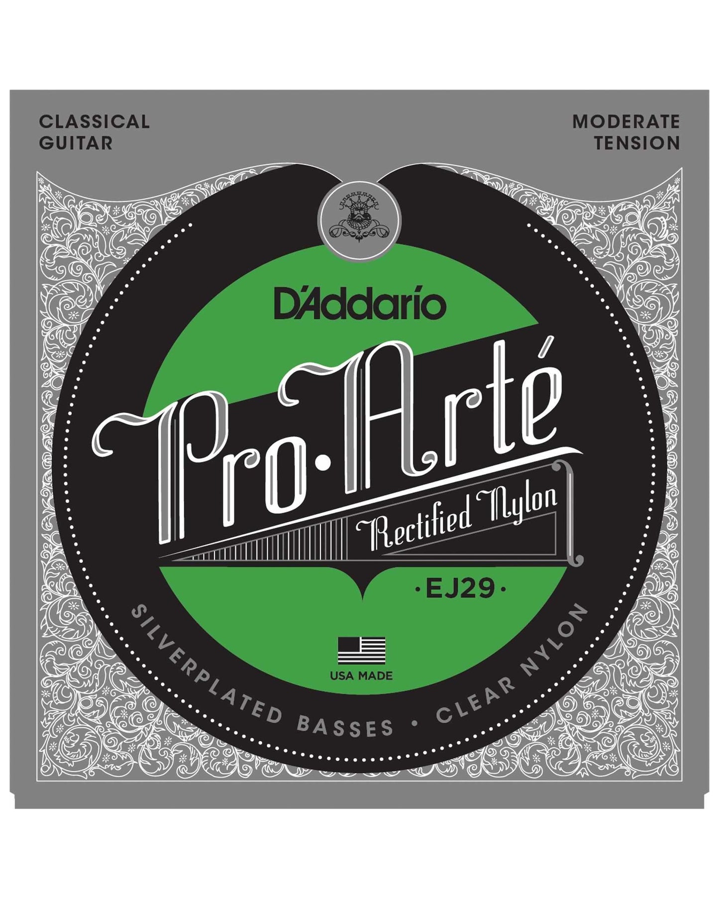 Image 1 of D'Addario EJ29 Pro-Arte Silverplated Basses Clear Nylon Moderate Tension Classical Guitar Strings - SKU# EJ29 : Product Type Strings : Elderly Instruments