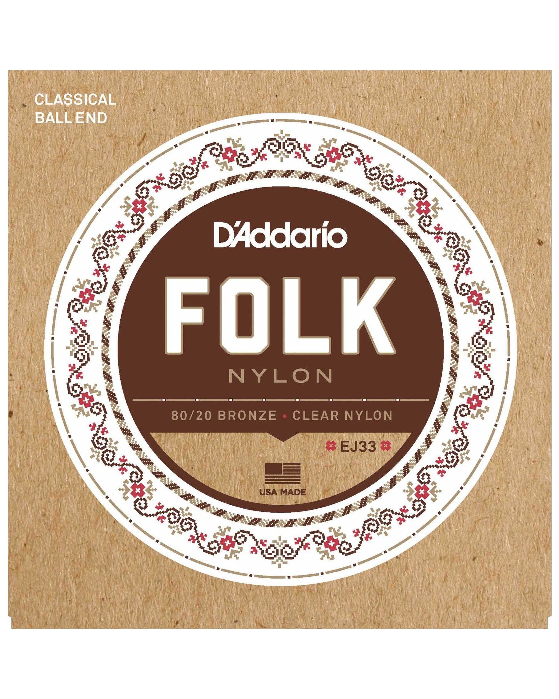 Image 1 of D'Addario EJ33 80/20 Bronze Clear Nylon Folk Classical Guitar Strings - SKU# J33 : Product Type Strings : Elderly Instruments