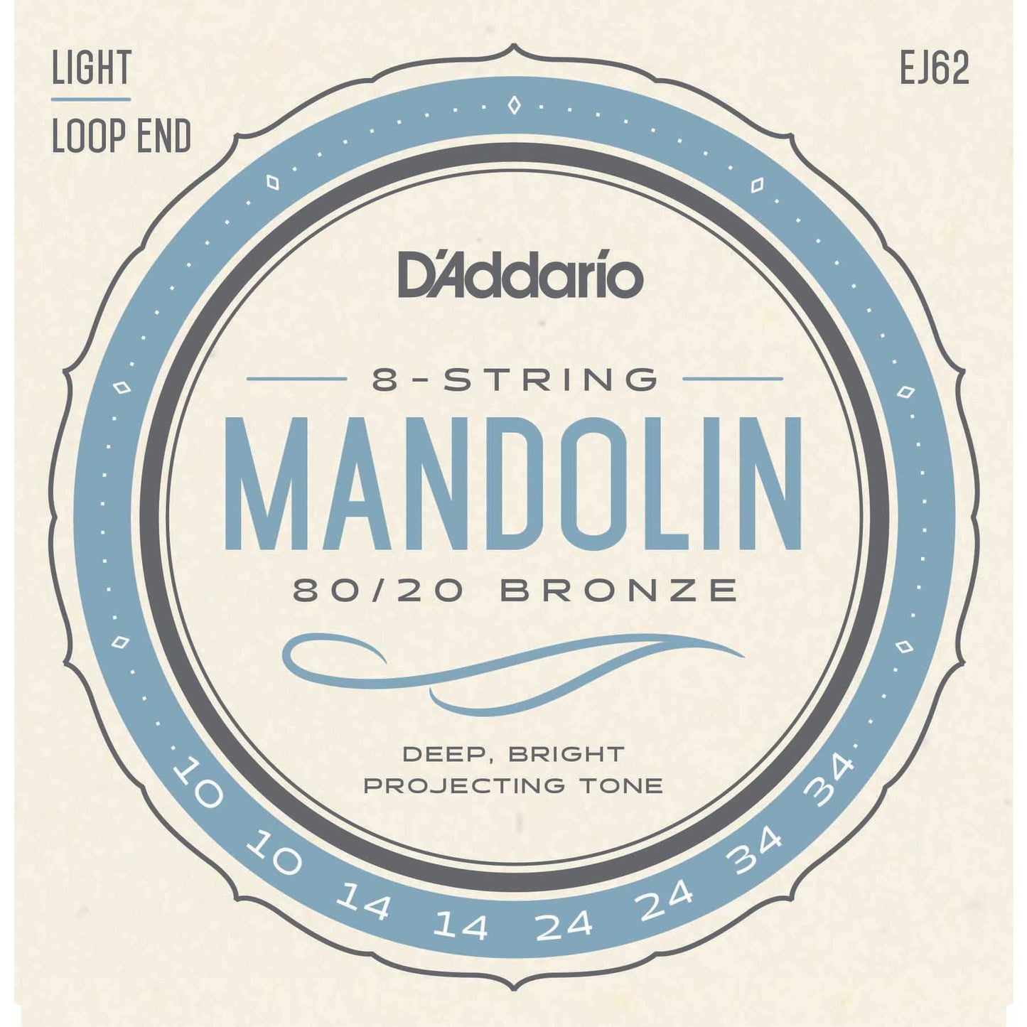 Image 3 of D'Addario EJ62 80/20 Bronze Light Gauge Mandolin Strings - SKU# J62 : Product Type Strings : Elderly Instruments