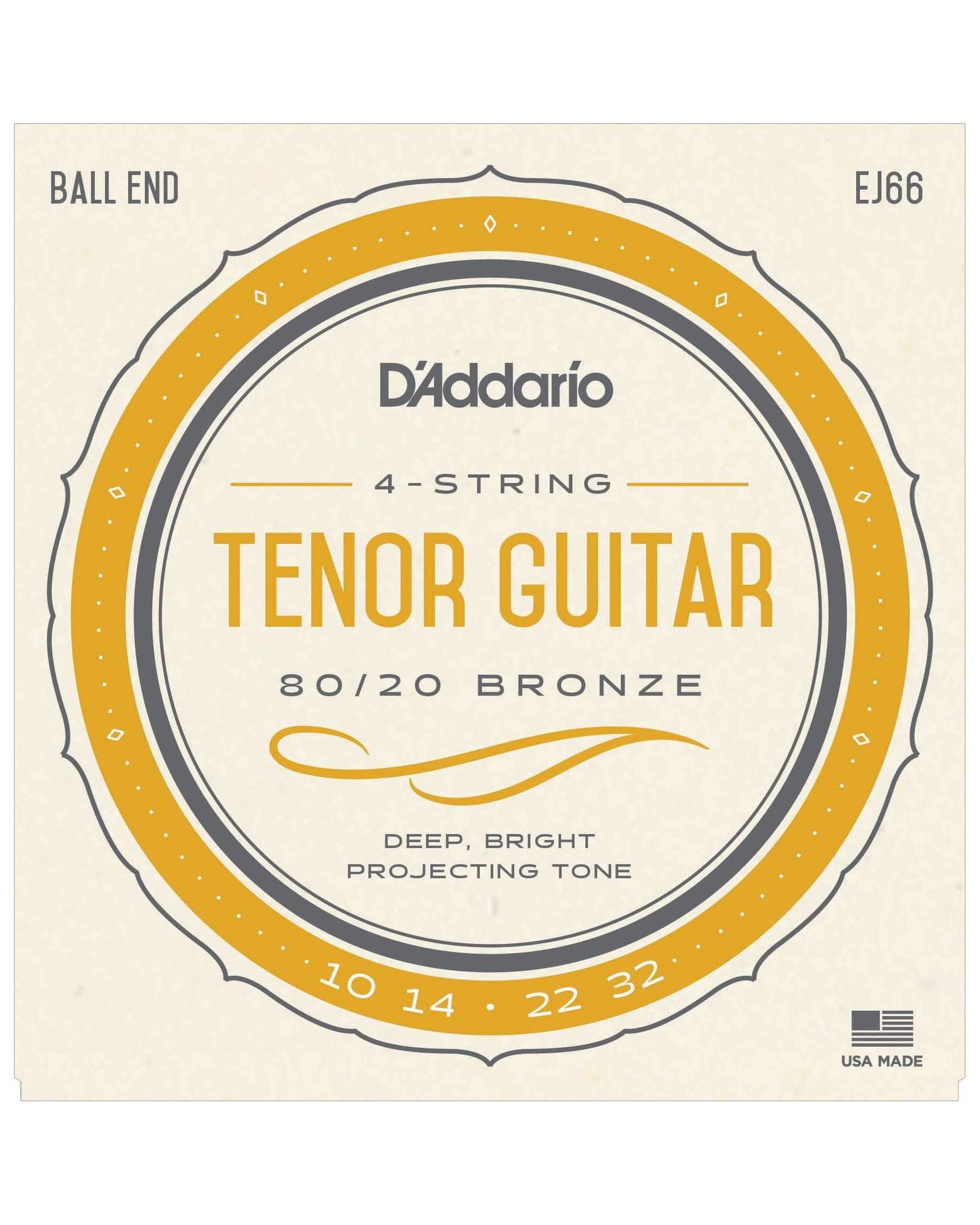 Front of D'Addario EJ66 80/20 Bronze Tenor Guitar Strings