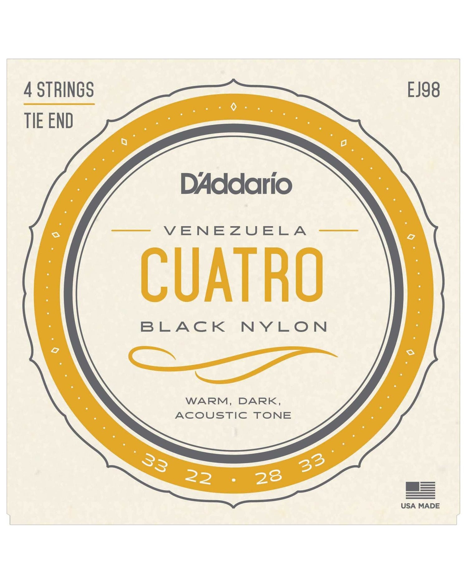Image 1 of D'Addario EJ98 Black Nylon Venezuela Cuatro Strings - SKU# EJ98 : Product Type Strings : Elderly Instruments