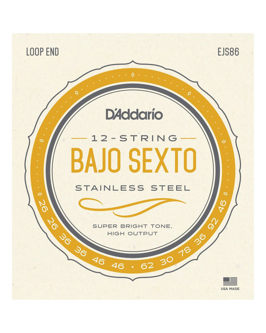 Image 1 of D'Addario EJS86 Stainless Steel 12-String Bajo Sexto Strings - SKU# EJS86 : Product Type Strings : Elderly Instruments