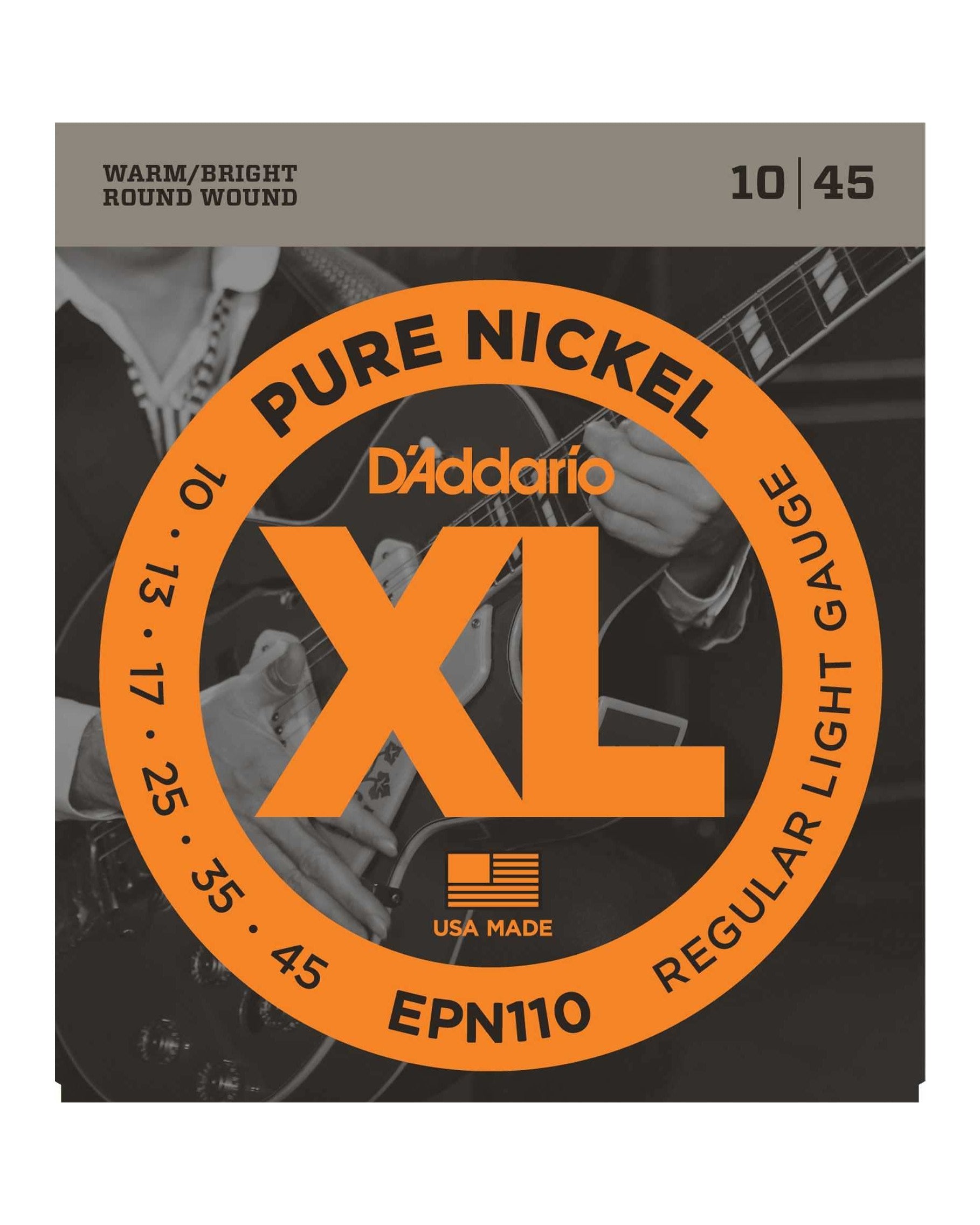 Image 1 of D'Addario EPN110 Round Wound XL Pure Nickel Light Gauge Electric Guitar Strings - SKU# EPN110 : Product Type Strings : Elderly Instruments