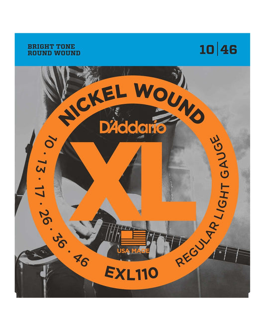 Front of D'Addario EXL110 XL Nickel Round Wound Light Gauge Electric Guitar Strings