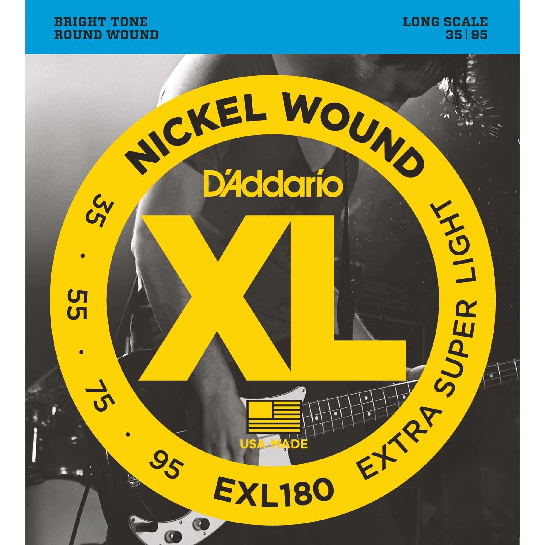 Image 2 of D'Addario EXL180 XL Nickel Round Wound Long Scale Extra Super Light Gauge Electric Bass Strings - SKU# EXL180 : Product Type Strings : Elderly Instruments