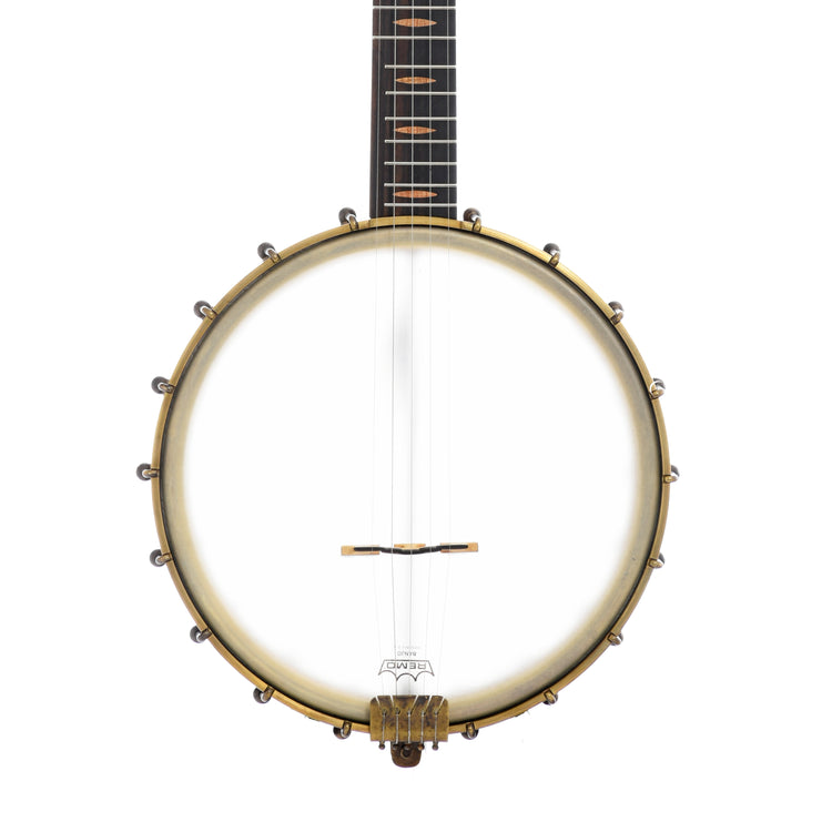 Front of Curly Maple Pattison 11" Tubaphone Banjo