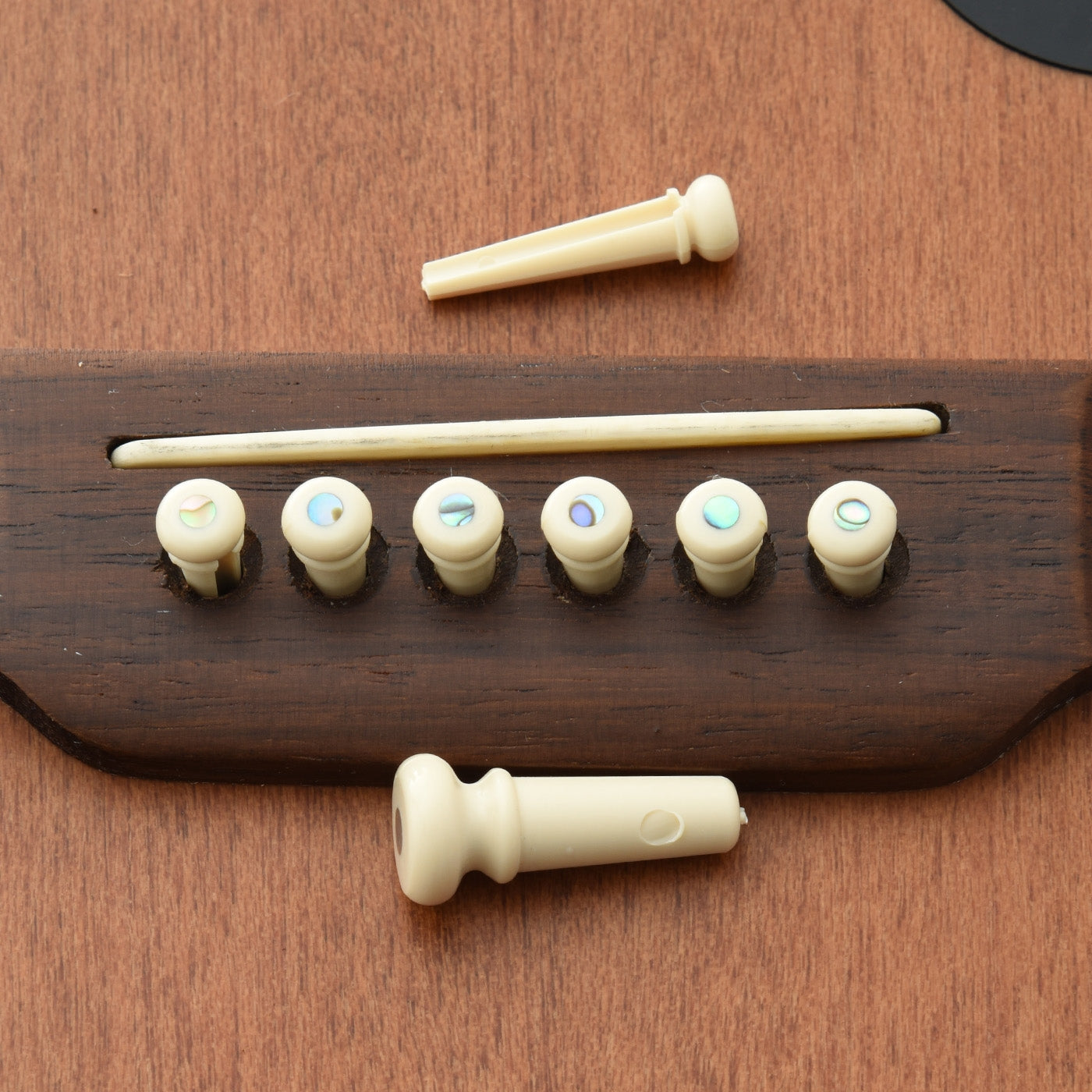 Image 3 of Martin Bridge Pin Set, White with Abalone Dot - SKU# GA04 : Product Type Accessories & Parts : Elderly Instruments