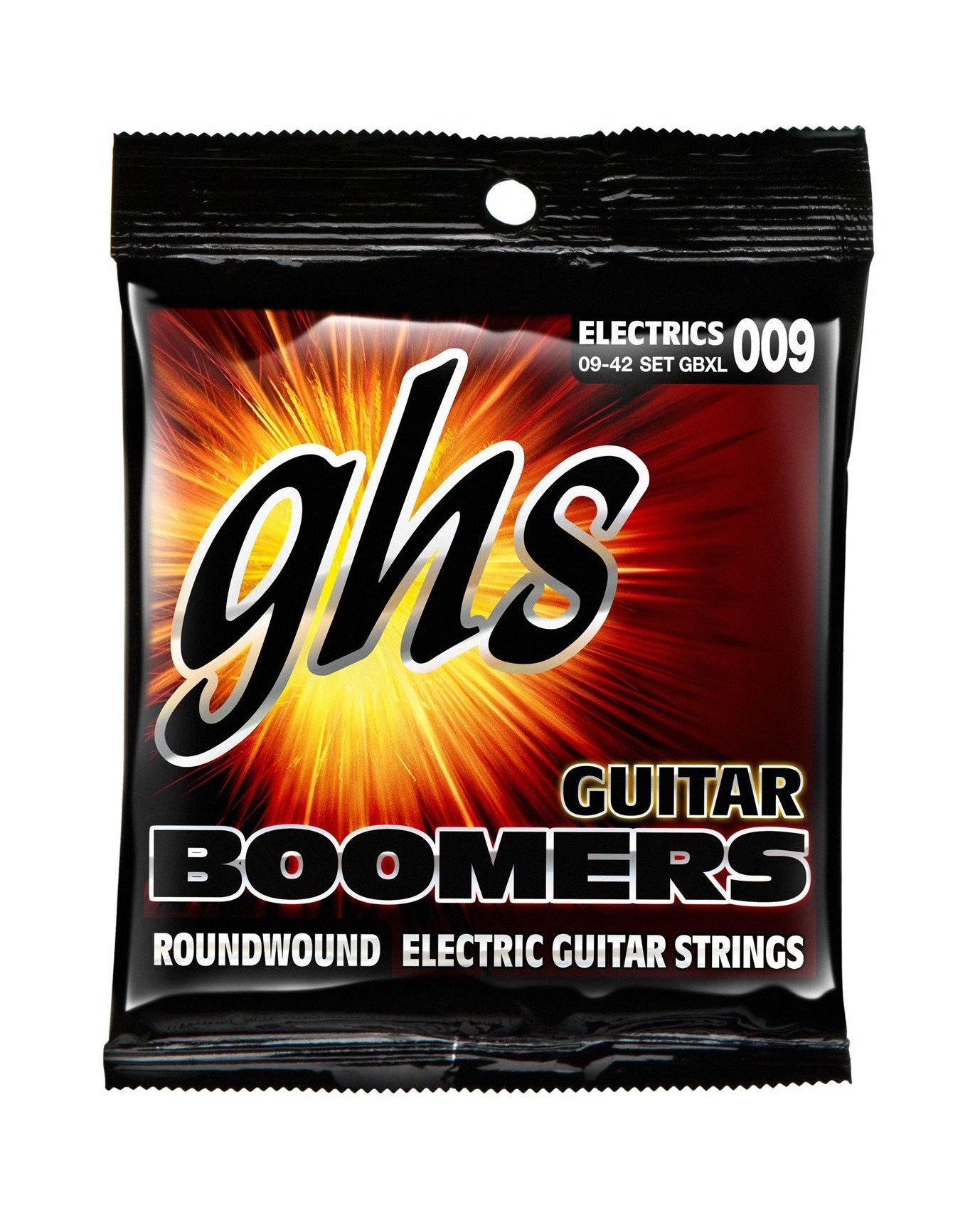Front of GHS GBXL Boomers Nickel-Plated Steel Extra Light Gauge Electric Guitar Strings