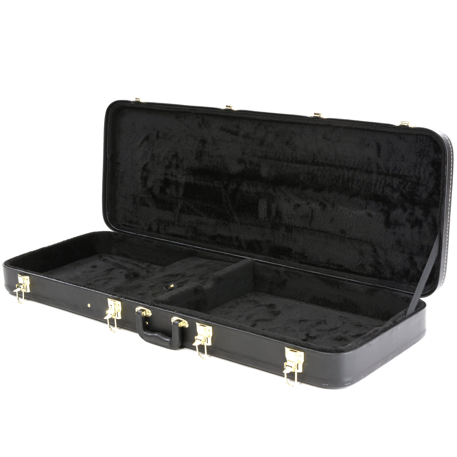 Full Inside and Side of Guardian 16 Series Flat Top Hardshell Case for Solidbody Electric Guitar