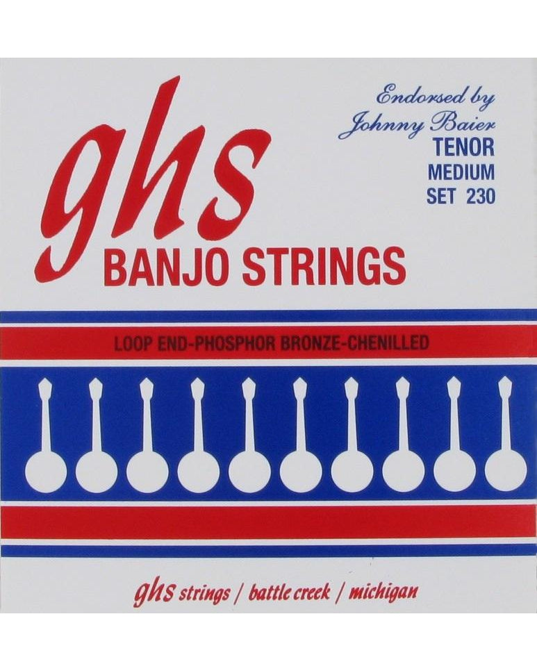 Image 1 of GHS 230 Phosphor Bronze Chenilled Medium Gauge Johnny Baier 4-String Tenor Banjo Strings - SKU# PF230 : Product Type Strings : Elderly Instruments