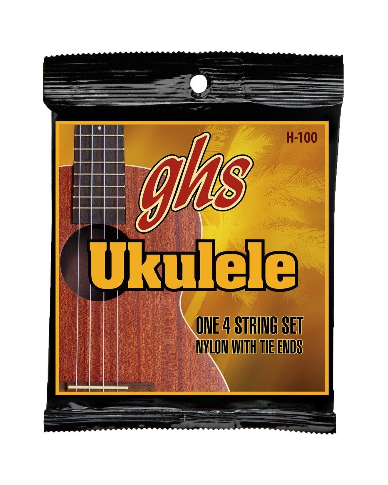 Image 1 of GHS H-100 Baritone Ukulele Black Nylon/Silvered Copper Wound Strings - SKU# 100HUKE : Product Type Strings : Elderly Instruments