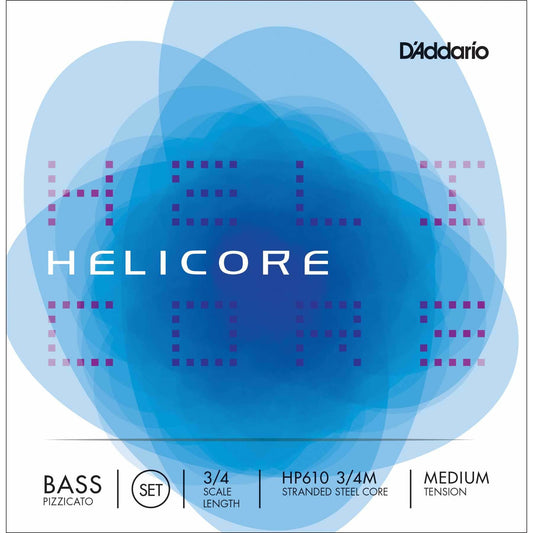Image 2 of D'Addario Helicore HP610 3/4 Scale Medium Tension Stranded Steel Core Pizzicato Bass Strings - SKU# HP610 : Product Type Strings : Elderly Instruments