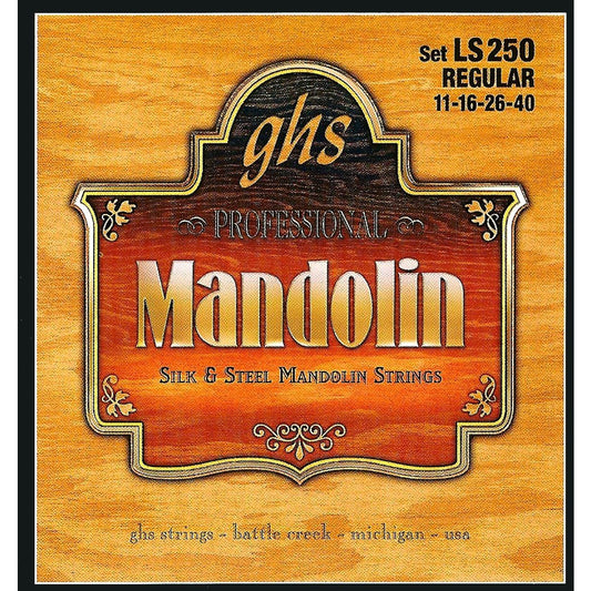 Front of GHS LS250 Regular Gauge .011-.040 Mandolin Silk & Steel Strings