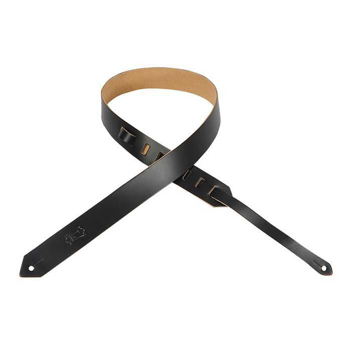 Image 3 of Levy Narrow Leather Guitar Strap - SKU# M70-BLK : Product Type Accessories & Parts : Elderly Instruments